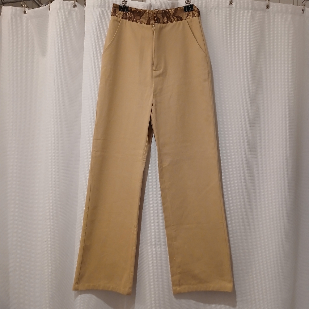 NWT Cider Wide Leg Pants With Lace Derail Size Xxs